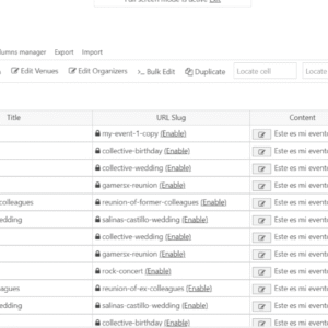 WP Sheet Editor Events Pro
